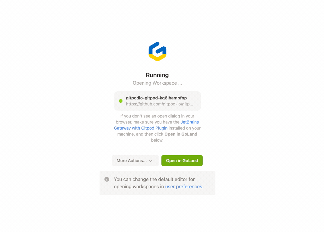Copy pasting the SSH command from the workspace start page